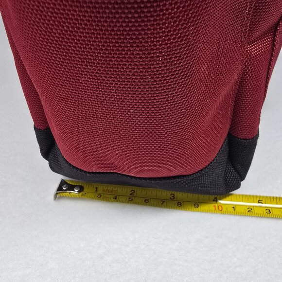 L.L. Bean Red Utility Tote Bag 15" Multiple Pockets Zipper Closure Polyester - Picture 11 of 12